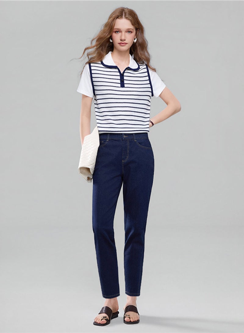 GIORDANO Women’s High‑Waist Ultra Stretch Straight Denim Jeans - Image 2